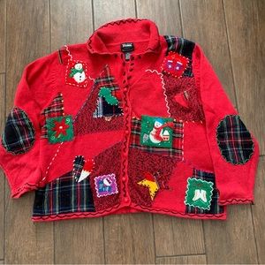 Designers Originals Studio Joy Vintage Christmas Cardigan Sweater size 1X